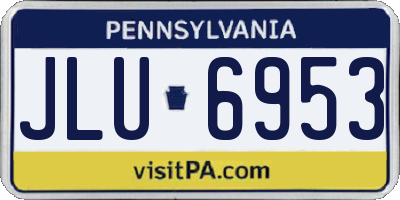 PA license plate JLU6953
