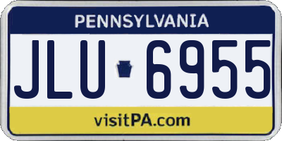 PA license plate JLU6955