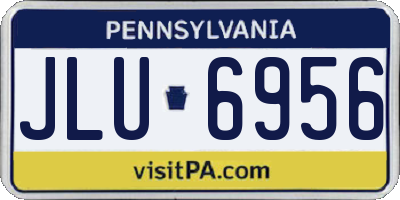 PA license plate JLU6956