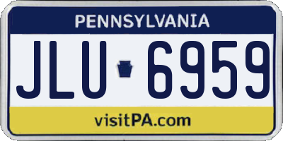 PA license plate JLU6959