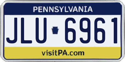PA license plate JLU6961