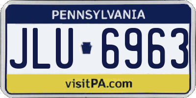 PA license plate JLU6963