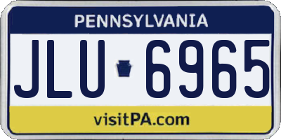 PA license plate JLU6965