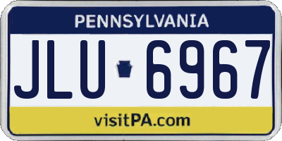 PA license plate JLU6967