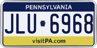 PA license plate JLU6968