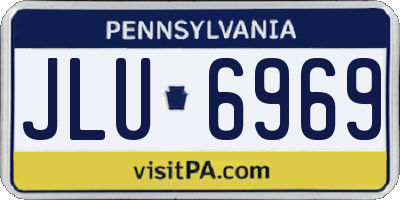 PA license plate JLU6969
