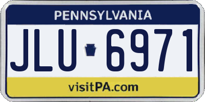 PA license plate JLU6971