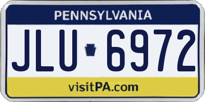 PA license plate JLU6972