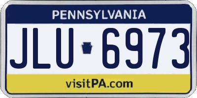 PA license plate JLU6973