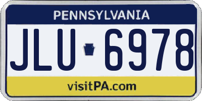 PA license plate JLU6978