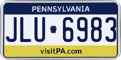 PA license plate JLU6983