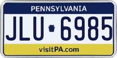 PA license plate JLU6985