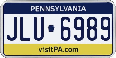 PA license plate JLU6989