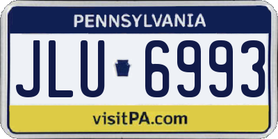 PA license plate JLU6993