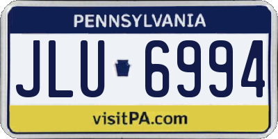PA license plate JLU6994