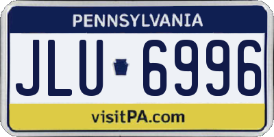PA license plate JLU6996