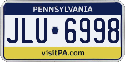 PA license plate JLU6998