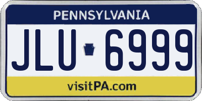 PA license plate JLU6999