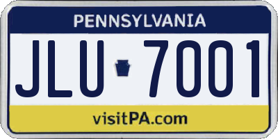 PA license plate JLU7001