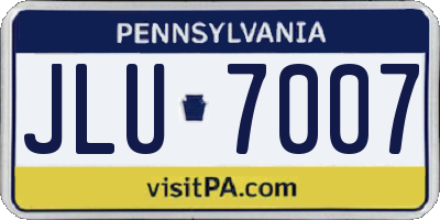 PA license plate JLU7007