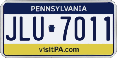 PA license plate JLU7011