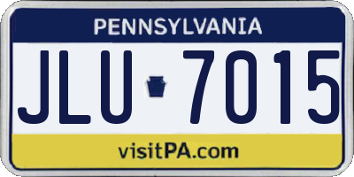 PA license plate JLU7015