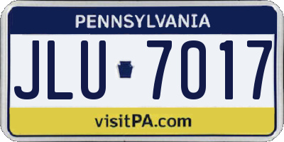 PA license plate JLU7017