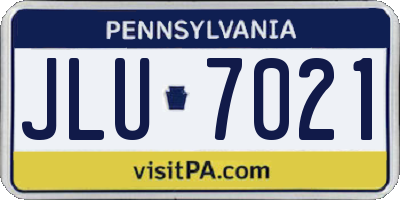 PA license plate JLU7021