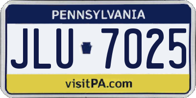 PA license plate JLU7025
