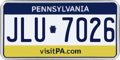 PA license plate JLU7026