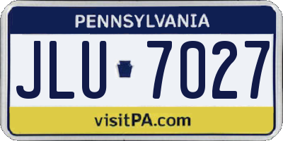 PA license plate JLU7027