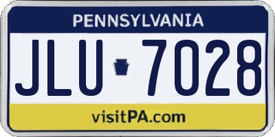 PA license plate JLU7028