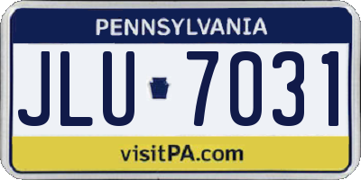 PA license plate JLU7031
