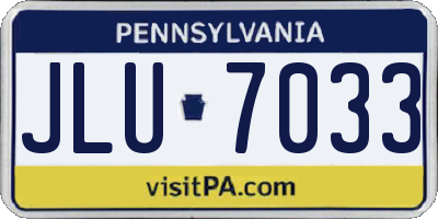 PA license plate JLU7033