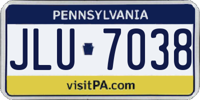 PA license plate JLU7038