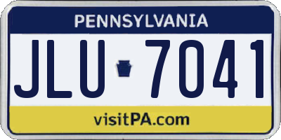 PA license plate JLU7041