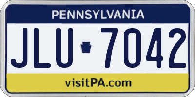 PA license plate JLU7042