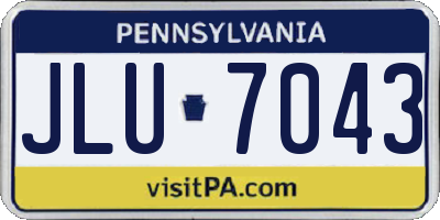 PA license plate JLU7043