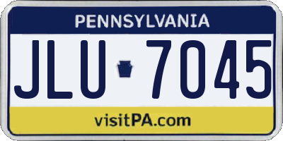 PA license plate JLU7045