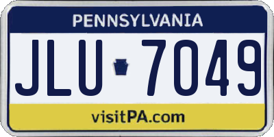 PA license plate JLU7049