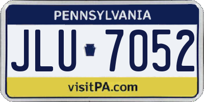 PA license plate JLU7052