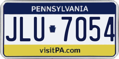 PA license plate JLU7054