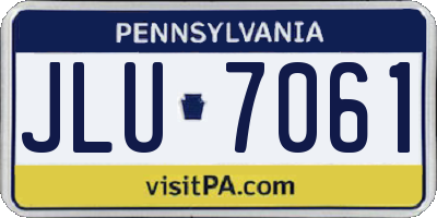 PA license plate JLU7061