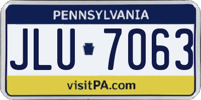 PA license plate JLU7063