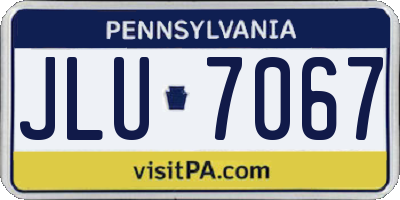 PA license plate JLU7067