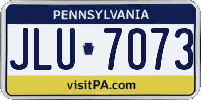 PA license plate JLU7073
