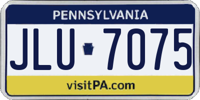 PA license plate JLU7075