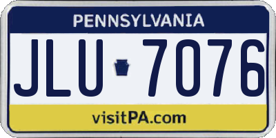 PA license plate JLU7076