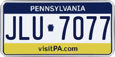PA license plate JLU7077