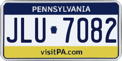 PA license plate JLU7082
